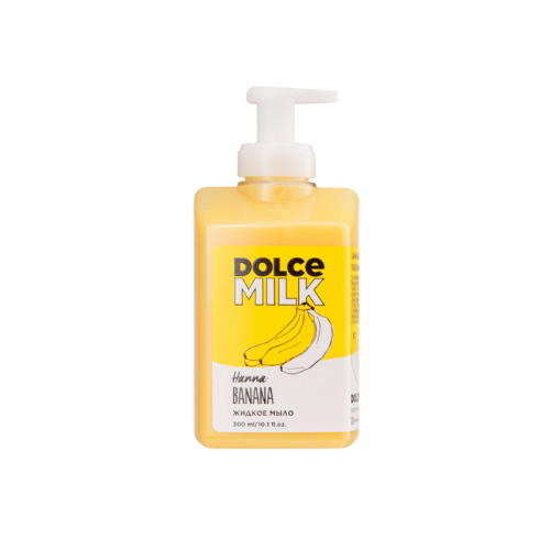 DOLCE MILK Liquid Soap Hanna Banana – Fun & Moisturizing Banana Hand Wash with Milk Proteins, 300 ml