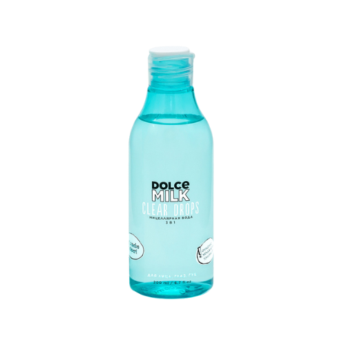 DOLCE MILK Clear Drops Micellar Water – Gentle Makeup Remover with Coconut Milk & Okra Extract, 200 ml