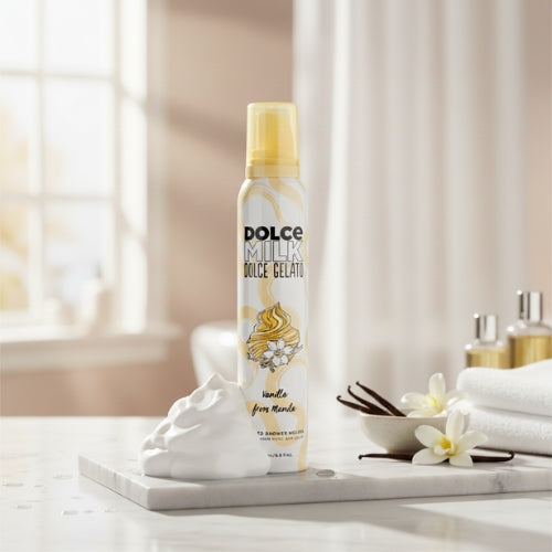 DOLCE MILK Vanilla From Manila Whipped Shower Mousse – Vitamin-Enriched Body Cleanser, 200 ml