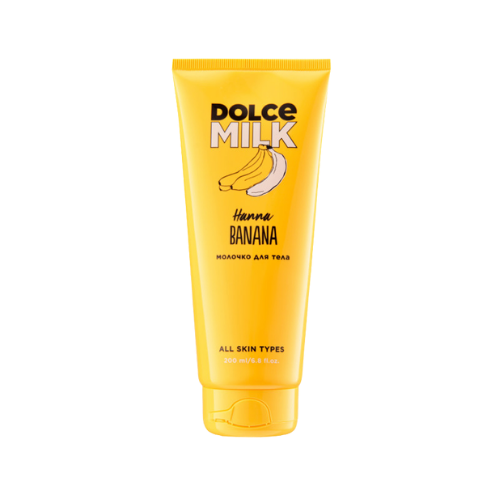 DOLCE MILK Hanna Banana Body Milk – Moisturizing & Nourishing Creamy Lotion with Milk Proteins, 200 ml