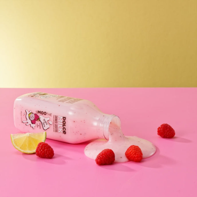 DOLCE MILK Dream Team Shower Gel Smoothie – Raspberry & Milk Protein Vitamin Blend, 400 ml