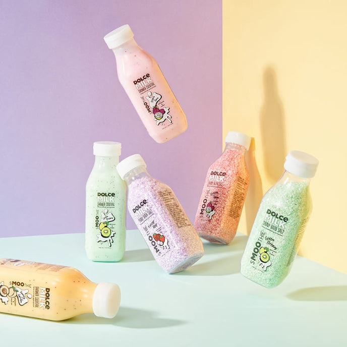 DOLCE MILK Shiny Bath Salt “Dream Team” – Raspberry & Shimmer Relaxing Bath Soak, 400 ml