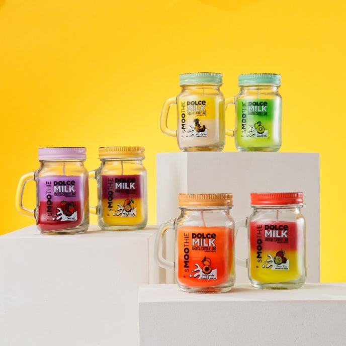 DOLCE MILK Dream Team Smoothie Candle – Raspberry & Lime Aromatic Candle, 85 g