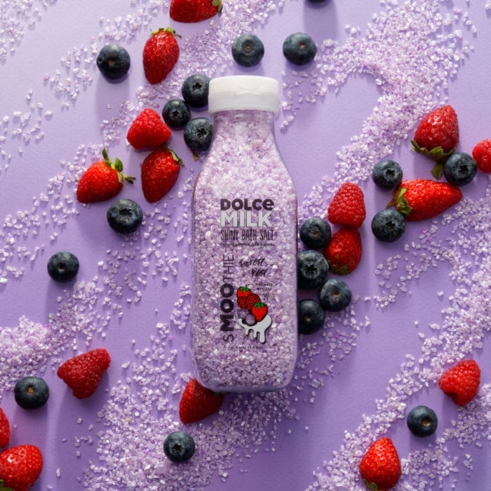 DOLCE MILK Shiny Bath Salt Forest Rest – Relaxing & Aromatic Bath Salt with Blueberry Extract and Shimmers, 400 ml