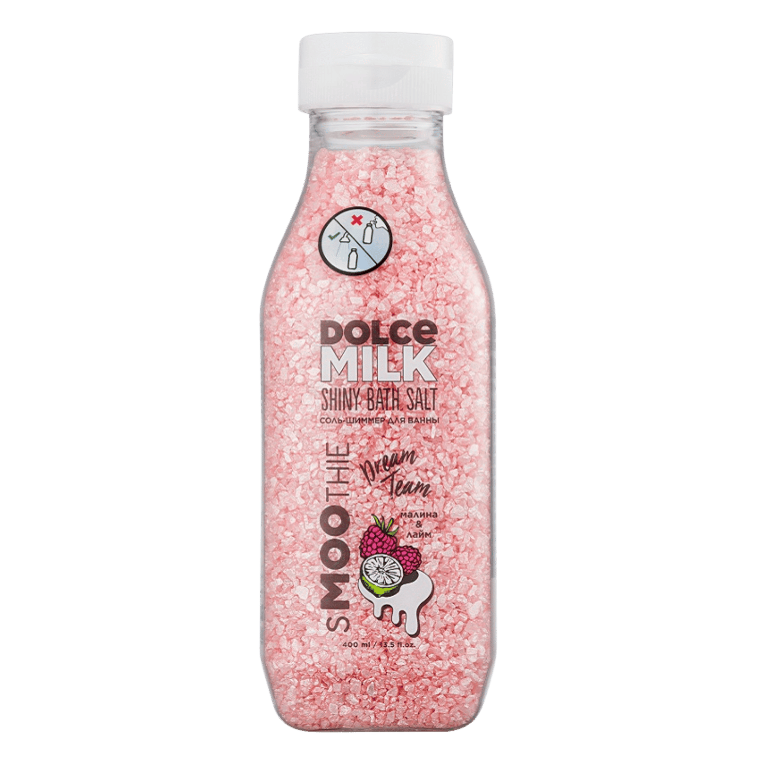 DOLCE MILK Dream Team Shower Gel Smoothie – Raspberry & Milk Protein Vitamin Blend, 400 ml