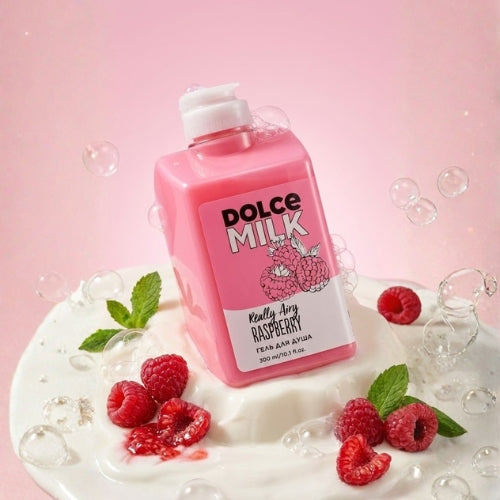 DOLCE MILK Really Airy Raspberry Shower Gel – Moisturizing & Gentle Cleansing with Milk Proteins, 300 ml