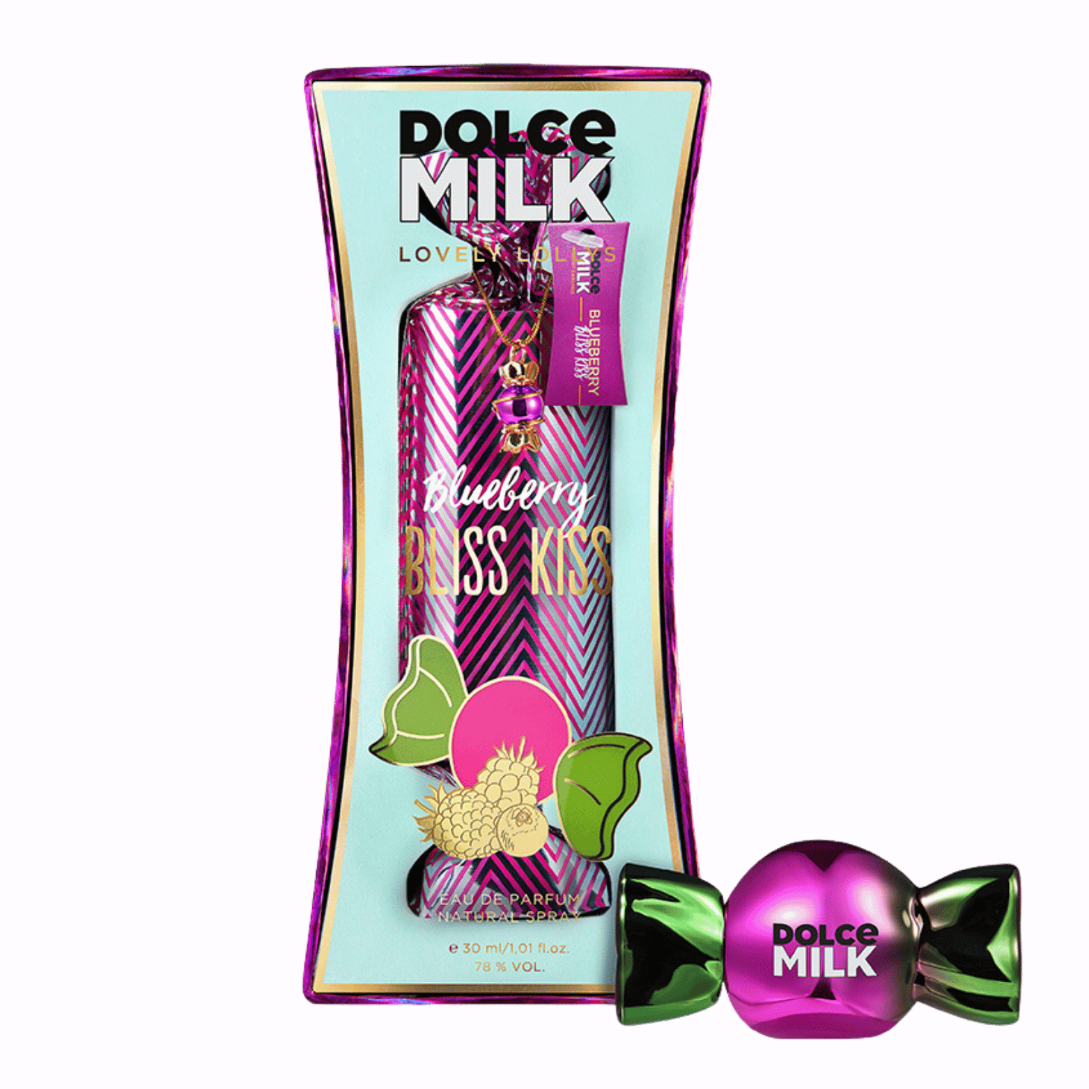 DOLCE MILK Blueberry Bliss Kiss Eau de Parfum for Women – Fruity Musk Scent, 30 ml