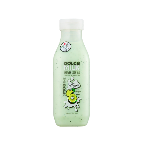 DOLCE MILK Green Dream Shower Gel Smoothie – Apple Extract & Milk Protein Invigorating Cleanser, 400 ml