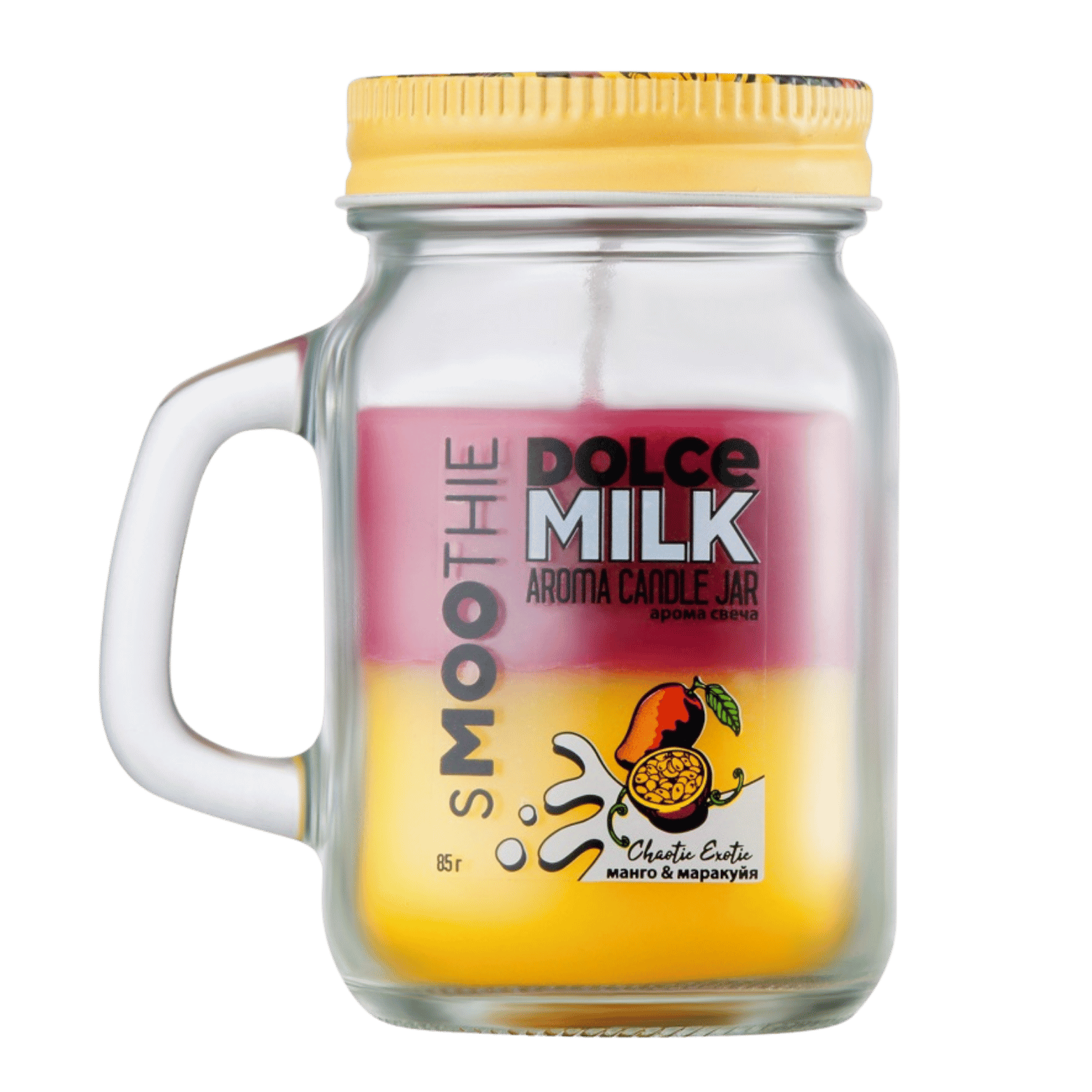 DOLCE MILK Chaotic Exotic Smoothie Candle – Mango & Passion Fruit Aromatic Candle, 85 g