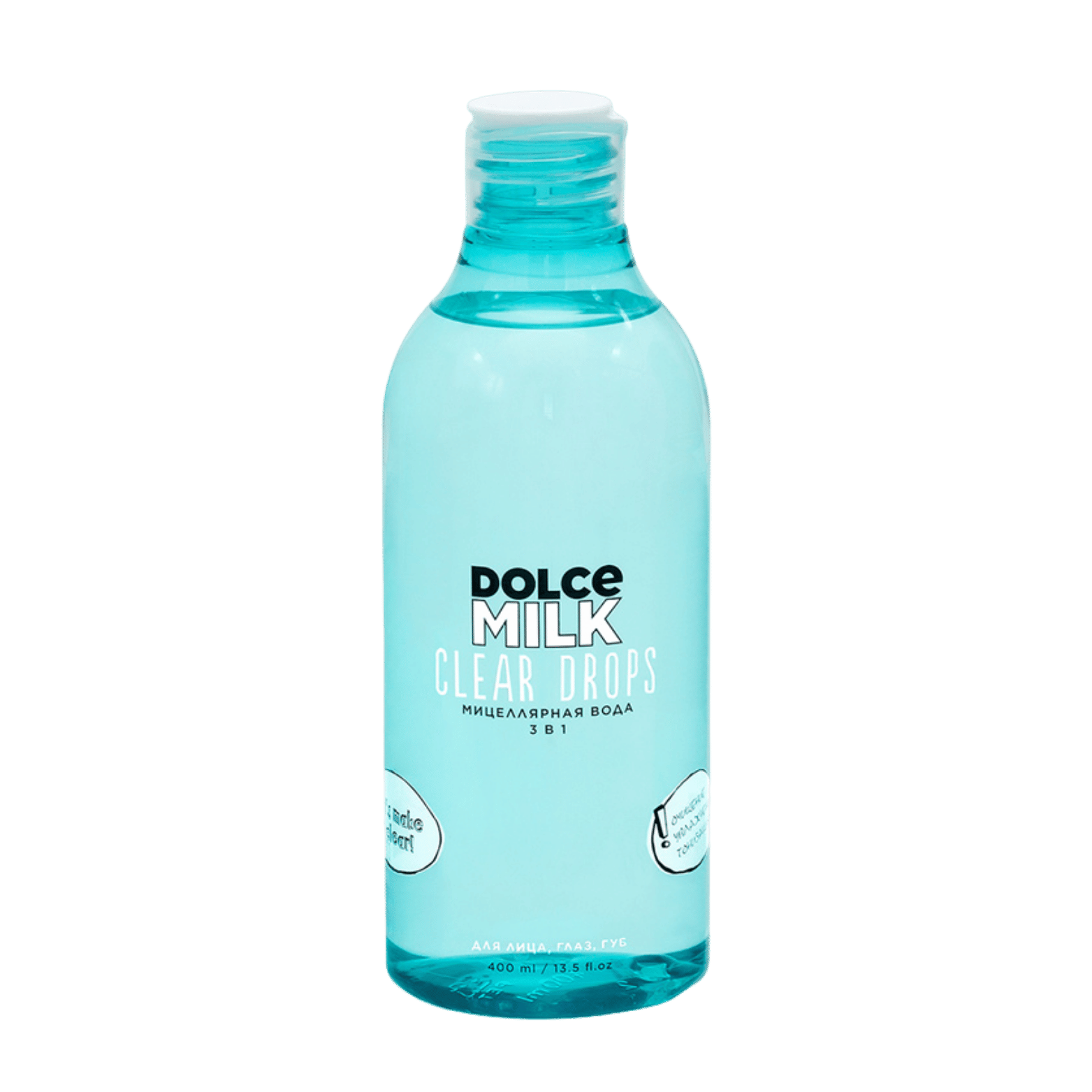 DOLCE MILK Clear Drops Micellar Water – Gentle Makeup Remover with Coconut Milk & Okra Extract, 400 ml